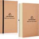Jutom 2 Pcs Small Left Handed Notebooks 5 x 8 Inches Lefty Spiral Wire Bound Notebooks 100 Pages College Ruled Lefty Spiral Journal School Supplies Gifts, Hard Cover(Natural) (kraft color)