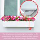 LaLaGreen Planter Boxes Outdoor (40 Inch, 1 Pack) Rectangular Self Watering System Window Flower Boxes with Bracket, Large White Planters Vertical Plant Container Hanging Wall Mount Indoor Succulents