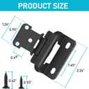 60 Pack 30 Pairs 1/2" Semi Wrap Overlay Hinges - Black, Modern Style, Metal, Painted Finish