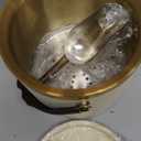 3L beige white Double Wall Insulated Stainless Steel Ice Bucket with scoop for Cocktail Bar,Metal Ice Bucket for freezer with Lid for parties.ice Container to Keep Ice Colder,bar cart accessories (3.0 Liters)