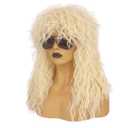 80s Rock Mullet Wig for Men and Women Long Curly Disco Punk Rock Party Funny Wig Halloween Costume Wig Blonde