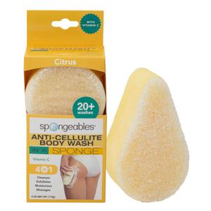 Spongeables Anti-Cellulite Body Wash in a Sponge, Moisturizer and Exfoliator, 20+ Washes
