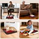Heated Floor Mat Under Desk for Foot Warmer - Wider 110V Adjustable Temperature Electric Space Heaters Heating Pad - Carbon Crystal & Energy Saving Feet Warmers for Office, Home (Black Gray)