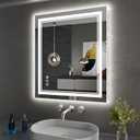24X30 Inch LED Bathroom Mirror with Lights, Backlit and Front Lighted Bathroom Mirrors for Wall, Anti-Fog Dimmable Memory Shatterproof LED Vanity Mirror for Bathroom