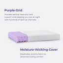 Purple Pillow - GelFlex Grid, Cooling Ergonomic Support for Side, Back, Stomach Sleepers - Adjustable Boosters for Personalized Height, Firm Feeling, Standard Size - Ultra-Durable