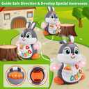Baby Musical Bunny Toy Dancing Crawling Tummy Time Toys, Light Up Infant Toys 0-3-6 6-12 12-18 Months Birthday Gifts for 1 Year Old Boy Girl Learning Baby Basket Stuffers