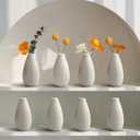 Modern Small Flower Vases 8 Pack - Ceramic, White