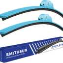 EMITHSUN OEM QUALITY 26" + 20" Premium All-Seasons Durable Stable And Quiet Blue Windshield Wiper Blades (Set of 2)