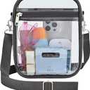 Clear Stadium Bag 12126 Policy Compliant Transparent Crossbody Purse, Waterproof PVC Clear Bag for Concerts Events
