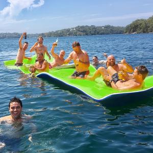 Big Floating Water Mat Lily Pad Floating Mat for Lakes (9'L x 6'W, Blue&Green)