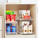 Delamu 2-Tier Multi-Purpose Bathroom Under Sink Organizers and Storage, Stackable Kitchen Pantry Organization, Pull Out Medicine Cabinet Organizer with Movable Dividers, White, 2 Pack