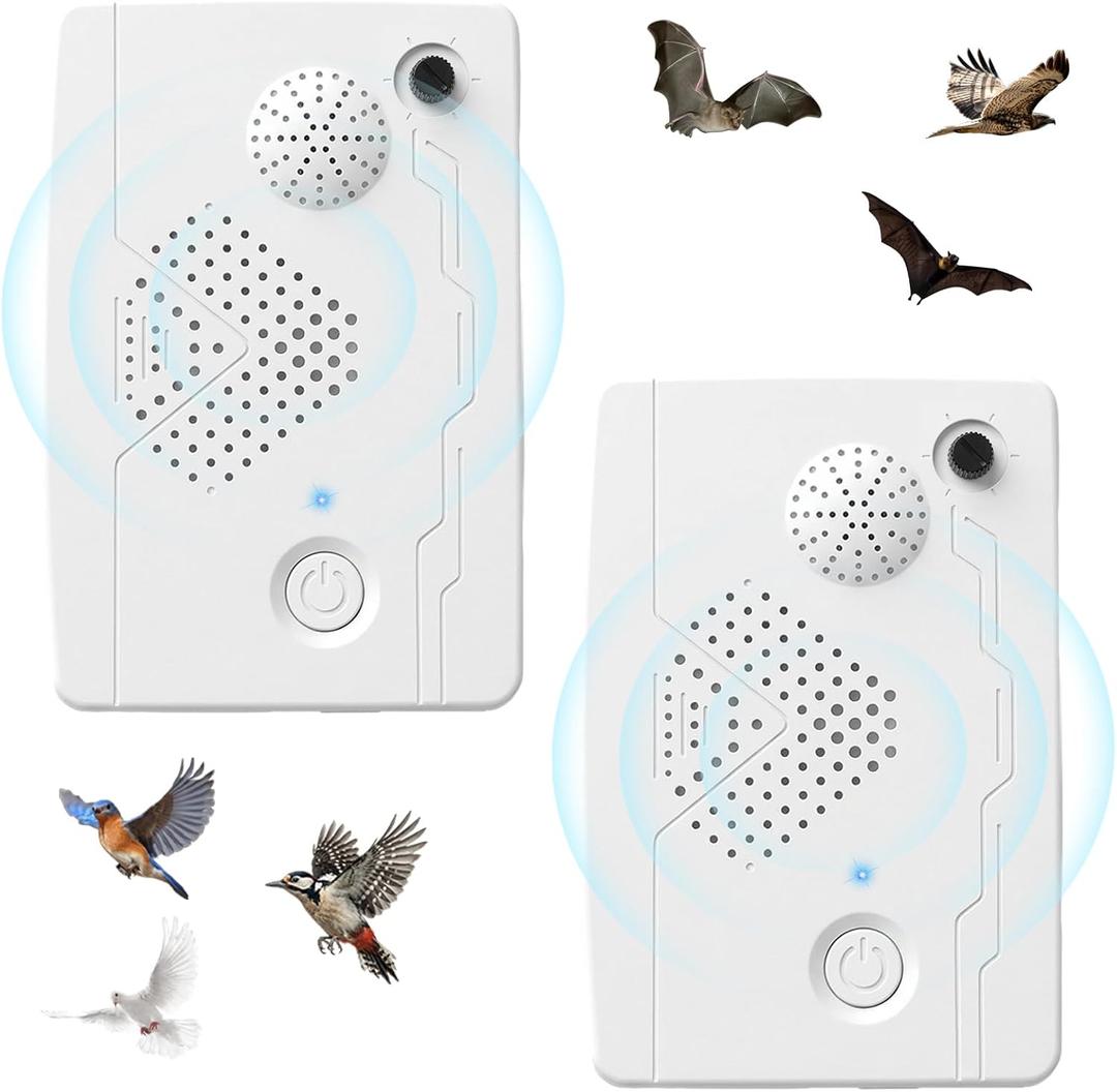 2026 Ultrasonic Bird Repellent Devices Bird Repeller Outdoor for Attic Woodpecker Pigeon Deterrent Goose Repellent Rechargeable Bats Repellent Indoor to Keep Birds Away from Porch Balconies(2)