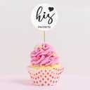 4 x Urnseh Favorite Wedding Candy Favor Stickers, 1.5" Round, Bridal Shower Favor, Adhesive Guest Gift Labels, Wedding Decor (60His+60Her+60Our)