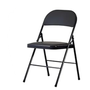 1 PC Black Folding Chairs with Padded Cushion and Back, Portable Heavy Duty Metal Frame Commercial Seat with 330-LBS Capacity, Foldable Indoor Outdoor Chairs for Office Party Events Kitchen Dinning