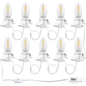 Christmas Village Lights with 10 LED Warm-White Bulb, Decoration for Christmas Village Houses,Halloween Holiday,C7 Light Cord