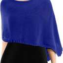 Women Sheer Poncho Shrug Winter Sheer Blouse Top Acrylic Lightweight Poncho Bolero for Evening Dress (M)