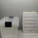 IRIS USA 19 Qt Stackable Plastic Storage Bins with Lids, 4 Pack - BPA-Free, Made in USA - See-Through Organizing Solution, Latches, Durable Nestable Containers, Secure Pull Handle - Clear
