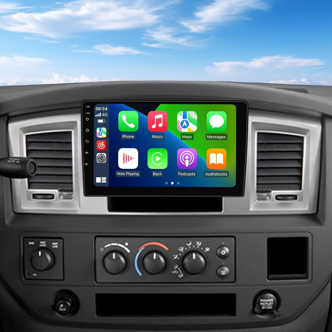 Radio for RAM 1500 2006-2008, Android 13 Stereo for Dodge Ram 1500 2500 3500 2006-2008 IPS Touch Screen Built-in Car-Play Android Auto/GPS Navigation/5G WiFi/FM/SWC/AHD Camera