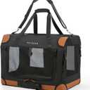 Extra Large Cat Carrier Soft Sided, Portable Small Dog Carrier for 2 Cats, 24"x16.5"x16" Car Travel Folding Comfortable Design, Black