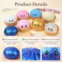 Dumpling Squishy, Squishy Dumpling Toy, Mystery Dumplings Squishies, Easter Gifts, Soft Squeeze Decompression Dough for Adults (Clear White)