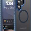 DEERLAMN Strong Magnetic Case for Samsung Galaxy S24/S25 6.2-Inch,[Compatible with Magsafe][Military Grade Drop Protection] Translucent Matte Shockproof Protective Phone Cover, Frosted Blue