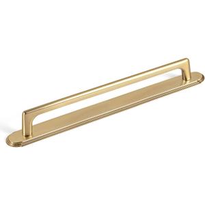 Goo-Ki Champgne Bronze Cabinet Pulls with Backplate, 7.6''(192MM) Hole Centers Zinc Alloy Cabinet Handle, 2 Pack