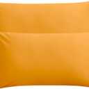 King Pillow Cases Set of 2, Soft Microfiber Pillow Covers with Envelope Closure, Wrinkle, Fade and Stain Resistant Pillowcases, 20x36, Ginger Yellow