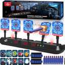 Lehoo Castle Shooting Targets for Nerf, 5 Targets Shooting Games for Kids, Digital Scoring for Nerf Guns Target, Gifts for 5 6 7 8 9 10 Year Old Boy