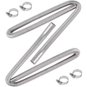 Stainless Steel Exhaust Hose, Fuel Tank Diesel Gas Vent Hose Length 47.2 Inches Flexible Exhaust Tubing Diesel Heater Exhaust Pipe, 2.5cm/ 1 In Inner Diameter Air Heater Exhaust Pipe - 2PCS