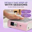 M - DustPro Cordless Rechargeable Nail Dust Collector | 45K RPM Powerful Suction | Ultra-Quiet Brushless Nail Vacuum with Reusable Filter | Professional & Home Salon Use (Pink)