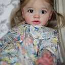 iCradle 26 Inch Big Realistic Reborn Toddler Girl Doll Handmade Silicone Soft Vinyl limbs and cloth body Baby Doll That Look Real Lifelike Newborn Baby Dolls Toy Set for Kids