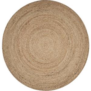 LR Home Natural Jute 4ft Round Area Rug for Home Decor | Braided Rugs for Living Room, Bedroom, Playroom | Modern Boho Farmhouse Indoor Carpet for Room Decor | Tan/Beige