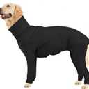 Hamiledyi Dog Onesie Anti-Licking Dog Bodysuit Spay Surgical Recovery Suit for Dogs Pet Cone Alternative After Surgery Full Body Dog Shedding Suit for Female Male Neuter Dogs Claming Pajamas (XL) (Black)