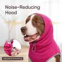 Dog Thunder Vest, Anxiety Relief Shirt with Noise-Reducing Hood, Calming Wrap, Gentle Compression Jacket for Thunder Storm, Fireworks Separation Stress, Fireworks,M, Pink