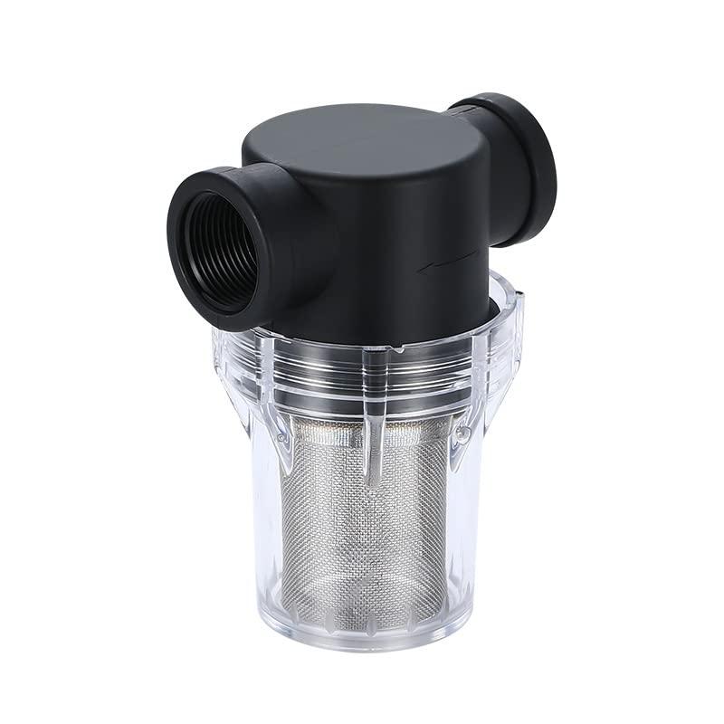Water Pump Strainer Filter 3/4 Inch Female NPT in-Line Twist-On Pipe Strainer with 100 Mesh Stainless Steel Filter Screen for RV, Garden Hose, Water Pump
