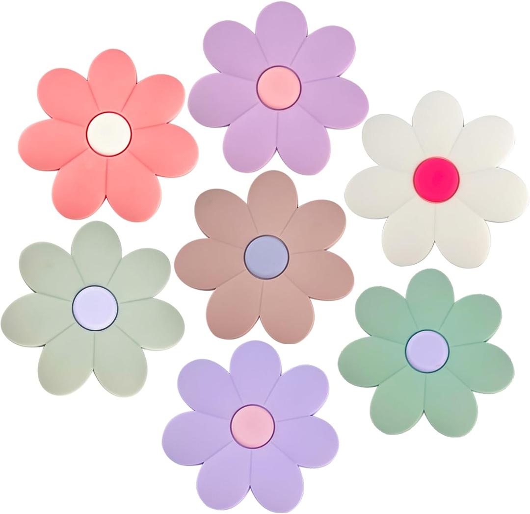 2 x 3.14" Large Flower Magnets Refrigerator, 5 Color Locker Accessories Fridge Magnet Locker Decor, Cute Whiteboard Magnets, Locker Decorations - 7 PCS