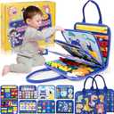 Montessori Busy Board Boy, Toddler Toys for 3-6 Years Old Boy, Toddler Busy Book Educational Learning Sensory Activity Toys for Road Airplane Travel for Kids with Autism