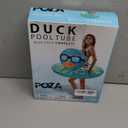 POZA Inflatable Duck Pool Float Tube- Heavy Duty Vinyl UV Resistant Confetti Pool Duck Floatie, Animal Pool Float Swim Ring Pool Inflatables for Kids and Adults for Beach, Party, Vacation (Blue Gold)