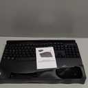 Wireless Keyboard and Mouse Combo, 2.4G Full Size Wave Keys Ergonomic Keyboard with Wrist Rest and 3Level DPI Adjustable Wireless Ergonomic Mouse for Windows, Mac OS Desktop/Laptop/PC(Black)