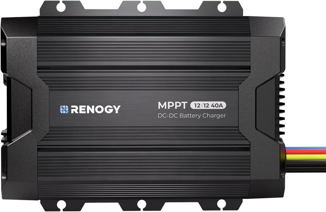 Renogy DC to DC Charger with MPPT 12V 40A Solar Input - 670W Dual Charging Car Battery Chargers for RV Marine Camping Compatible with LiFePO4 Gel Flooded and Sealed Lead Acid Batteries