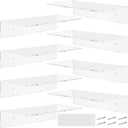 Vinsot 8 Pack Acrylic Floating Shelves 12 Inch Clear Acrylic Wall Display 4 mm Thick Invisible Book Shelves for Bedroom Living Room Bathroom Office Wall