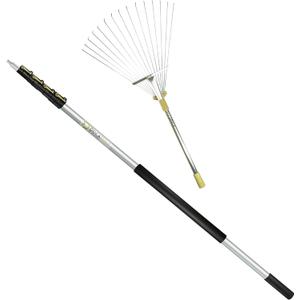 DOCA Gardening Tools 6-24 Ft - Extension Pole for Tree Trimming, Fruit Picker, Roof Rake for Leaves - Roof Rake