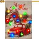 Lights Garden Flag,Double Sided Christmas LED Outdoor Christmas Yard Flag for Winter Outdoor Decoration (Multi_car, 28 * 40)