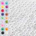 Vase Filler Pearls, 980 Pcs No Hole Pearl Vase Beads, Plastic Fake Pearl for Crafting, Pearls for Makeup Brush Holder Beads, Tabble Scatter, Vase Decor, Wedding Birthday Party (White, 8mm)