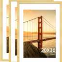 YESKAY 20x30 Picture Frame Gold Set of 3, Display Pictures 16x24 with Mat or 20 x 30 Without Mat, Poster Frames 20x30 for Wall Hanging Horizontal and Vertical