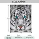 White Tiger Throw Blanket Soft Cozy Plush Fleece Blanket for Couch, Lightweight Warm Flannel Blanket Decorative Fuzzy Throws for All Season (50 x 60 in, White Tiger)
