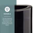 Safco Open Top Trash Can, 14 Gallon Stainless Steel, Modern Garbage Can for Indoor Use, Black