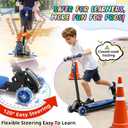 Kick Scooter for Kids 3-7 Ages - Light Up 3 Wheel Scooters,Lean-to-Steer,Three Adjustable Height Scooter for Kids, Wide Dual Rear Wheels,Safe Stable Ride for 3-5,5-7 Year Old Girl Boy Kid