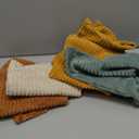 MIULEE Boho Farmhouse Throw Pillow Covers 18x18 Inch Set of 4 Summer Modern Natural Decorative Cushion Covers Soft Corduroy Spring Decor for Couch Bed Sofa Living Room Orange Teal Gradient Series