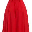ABEHIK Women Floral Corset Dress Summer Dress 2026 Boho Flowy Slit Lace Up Midi Dresses Going Out A Line Casual Sundress (Red, M)